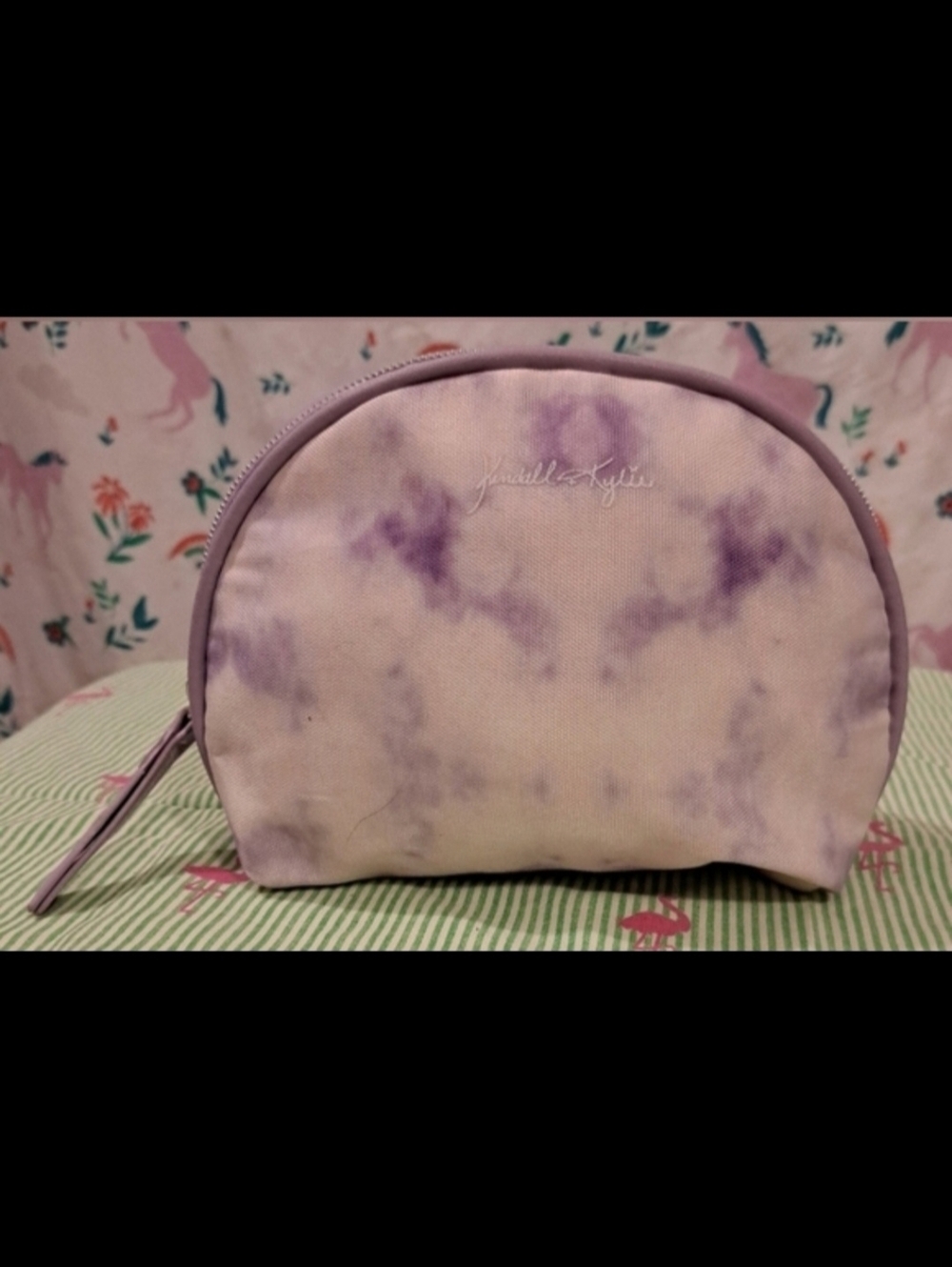 NWOT Kendall & Kylie Purple Cloud TyeDye Travel Cosmetic Makeup Beauty Pouch Bag